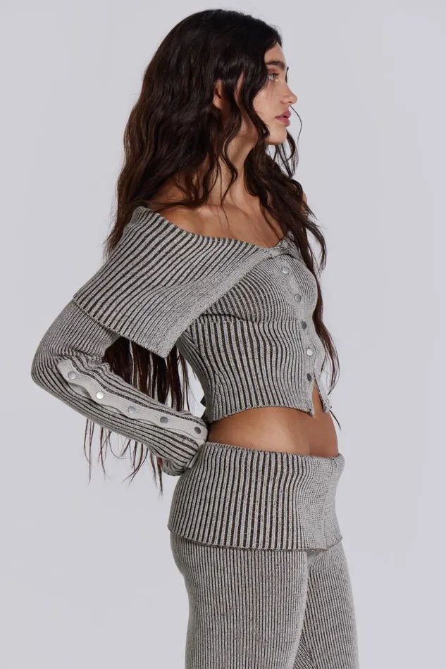 Jaded London Kensu Off The Shoulder Knit Top Women CoOrds