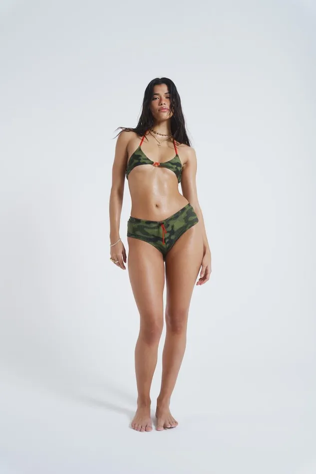 Jaded London Khaki Camo Dot Print Micro Triangle Bikini Top Women Bikini Tops