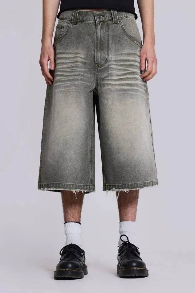 Jaded London Khaki Colossus Jorts Women Jeans