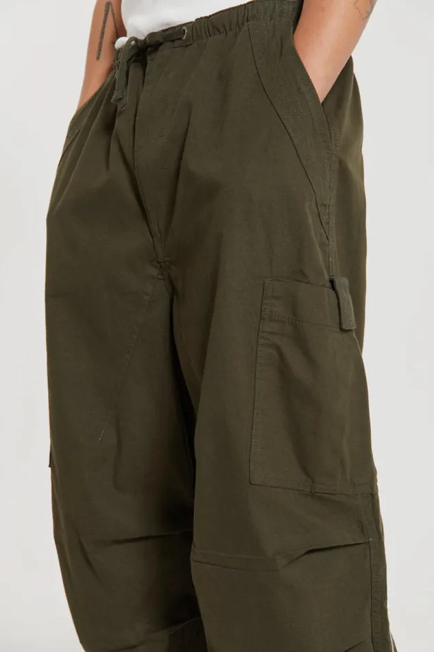 Jaded London Khaki Embroidered Scene Cargo Pants Men Trousers and Pants