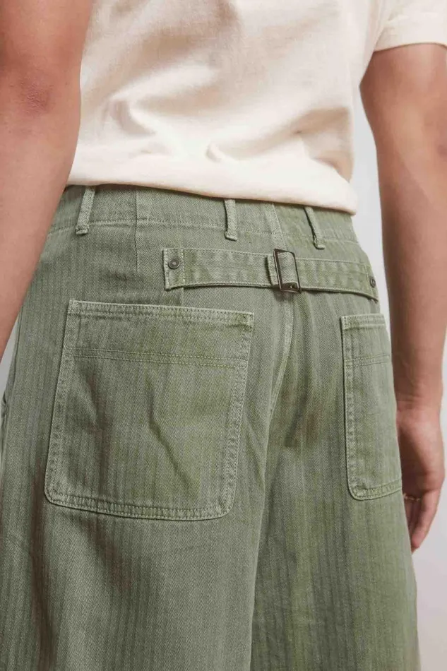 Jaded London Khaki Herringbone Balloon Fit Pants Men Trousers and Pants