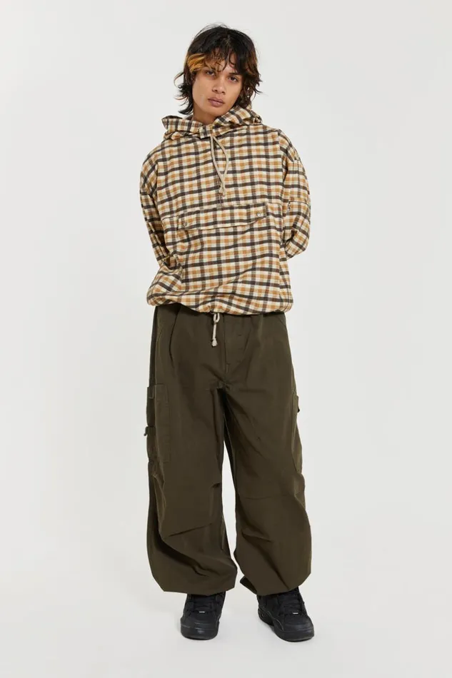 Jaded London Khaki Parachute Cargo Pants Men Parachute Pants