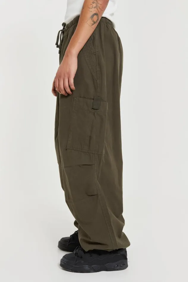 Jaded London Khaki Parachute Cargo Pants Men Parachute Pants