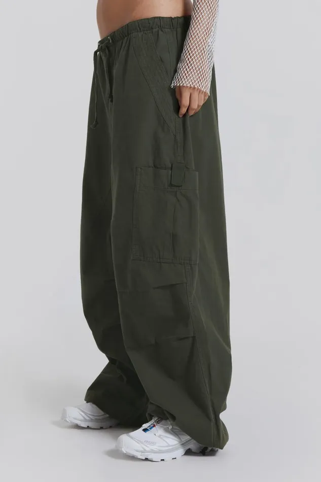 Jaded London Khaki Parachute Cargo Pants Women Trousers and Pants