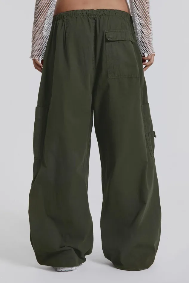 Jaded London Khaki Parachute Cargo Pants Women Trousers and Pants