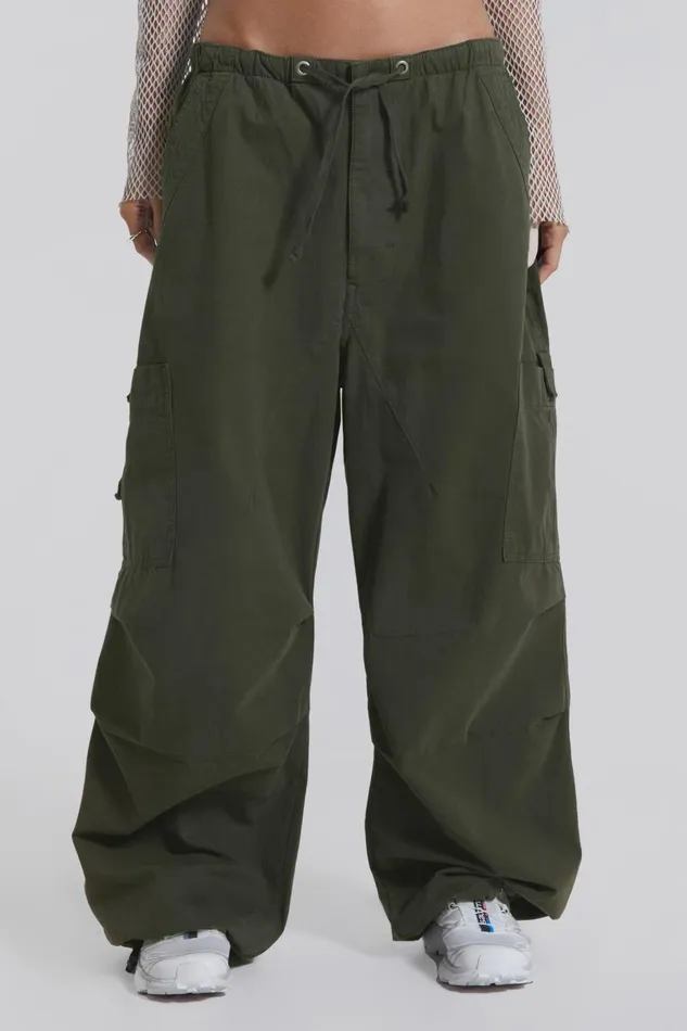 Jaded London Khaki Parachute Cargo Pants Women Trousers and Pants
