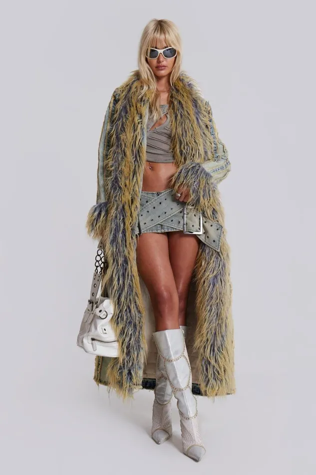Jaded London Kiba Denim Coat Women Outerwear