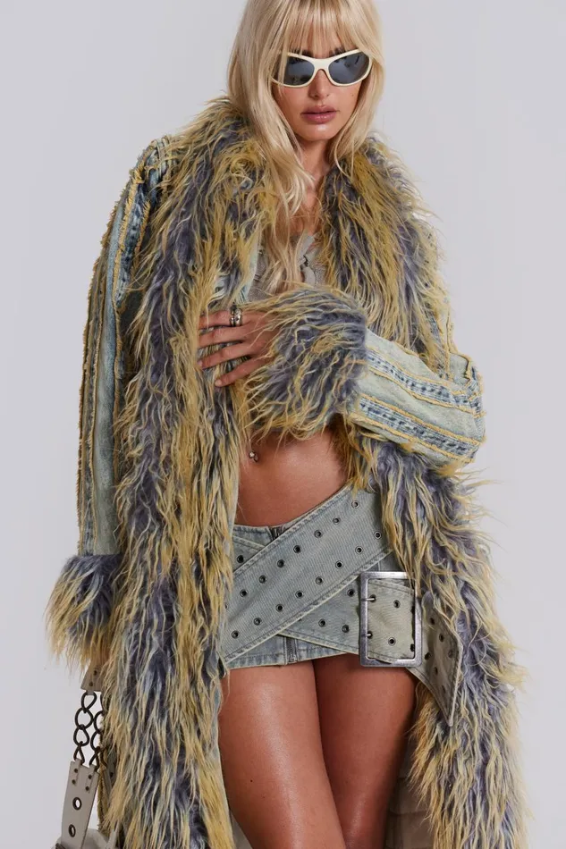 Jaded London Kiba Denim Coat Women Outerwear