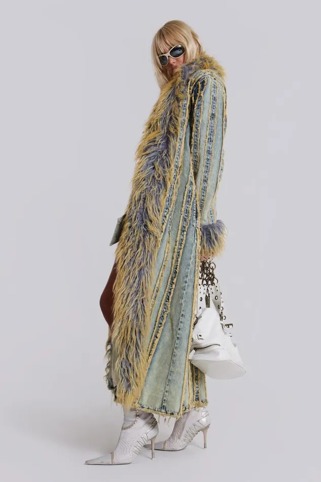 Jaded London Kiba Denim Coat Women Outerwear