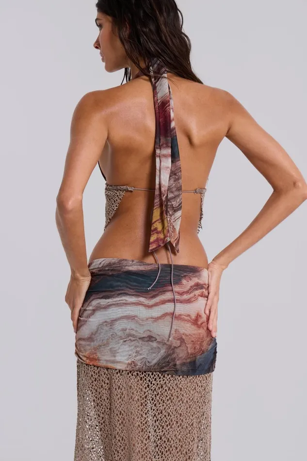 Jaded London Kumina Hankerchief Plunge Top Women Bikini Tops
