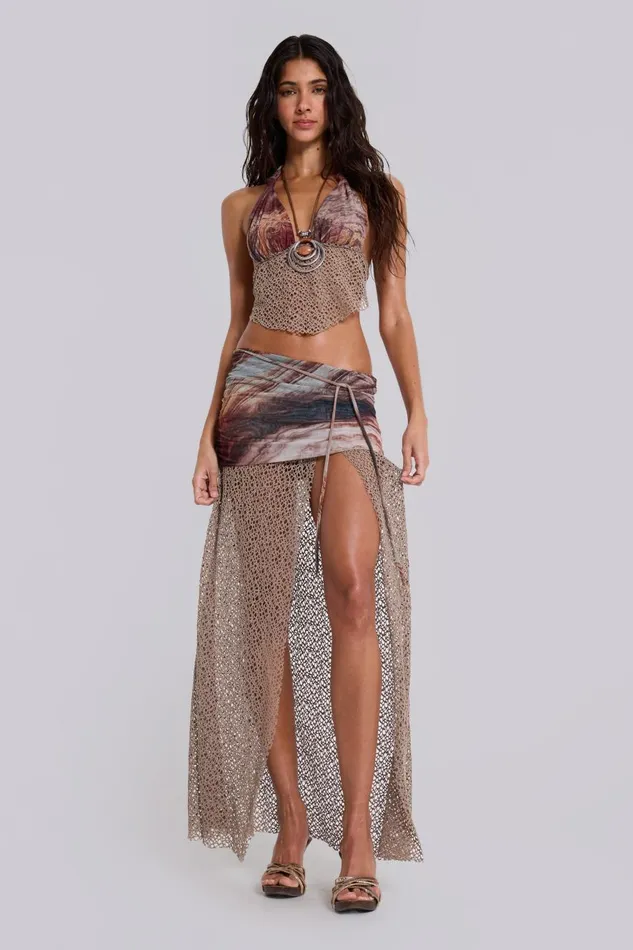 Jaded London Kumina Hankerchief Plunge Top Women Bikini Tops