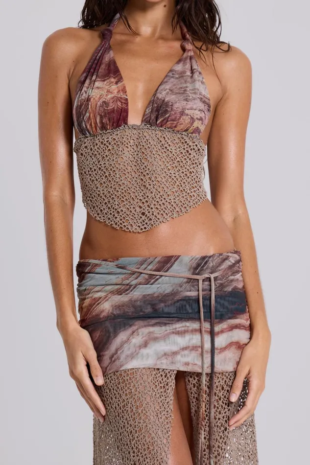 Jaded London Kumina Hankerchief Plunge Top Women Bikini Tops