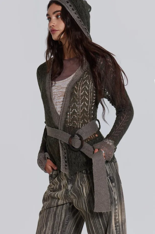 Jaded London Kyra Hooded Knit Cardigan Women Knitwear