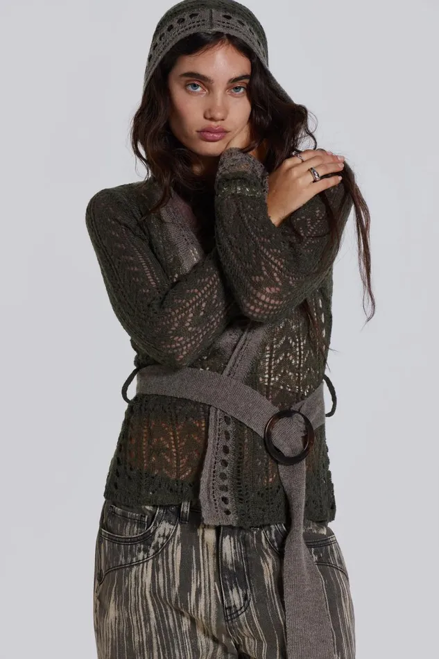 Jaded London Kyra Hooded Knit Cardigan Women Knitwear