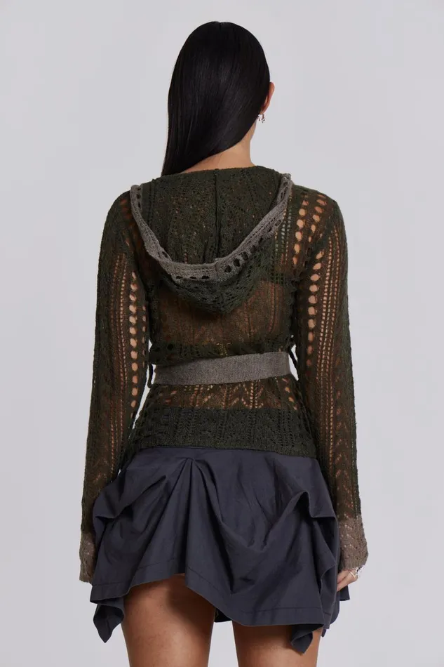 Jaded London Kyra Hooded Knit Cardigan Women Knitwear