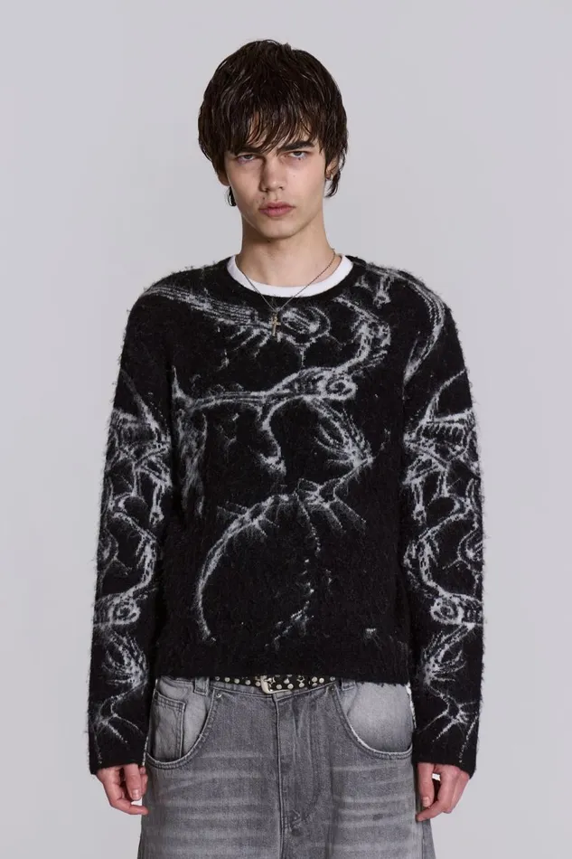 Jaded London Lazy Willy Brushed Knit Jumper Men Knitwear