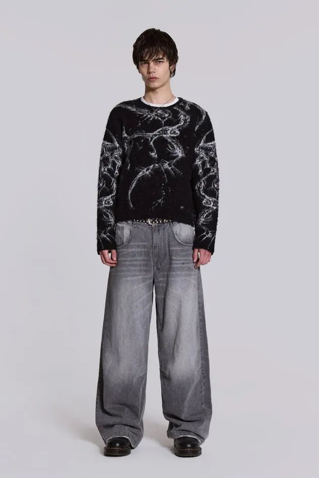 Jaded London Lazy Willy Brushed Knit Jumper Men Knitwear