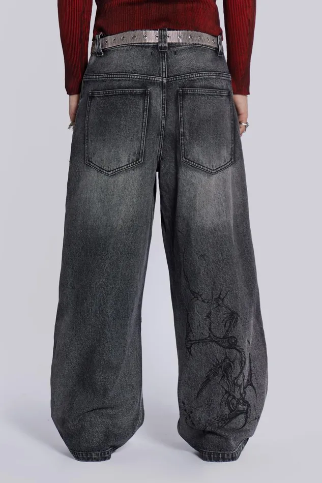 Jaded London Lazy Willy Denim Black Men Colossus Jeans