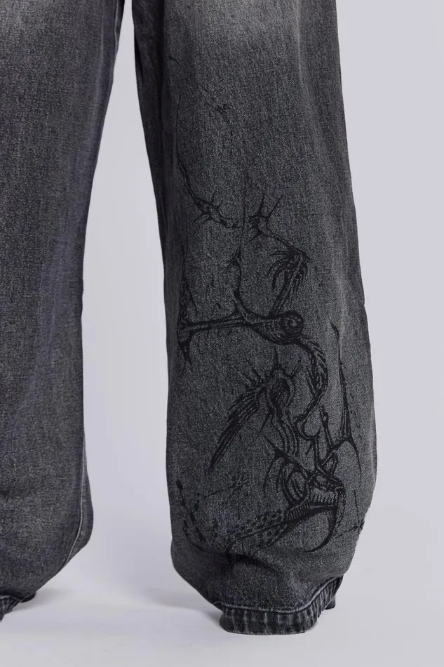 Jaded London Lazy Willy Denim Black Men Colossus Jeans