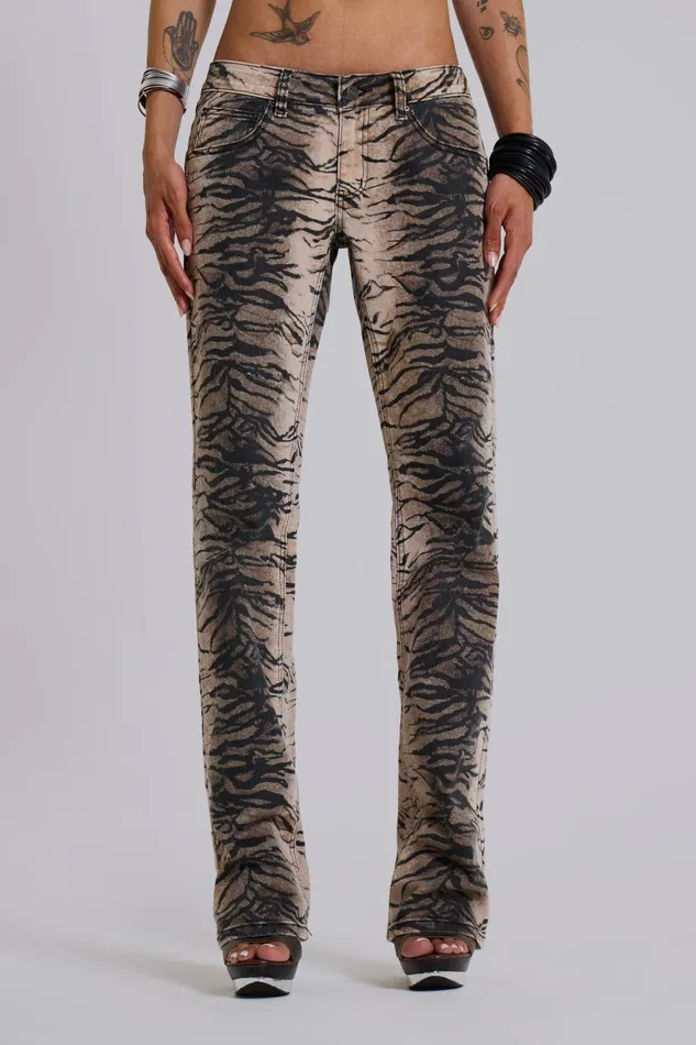 Jaded London Leona Tiger Bootcut Jeans Women Jeans