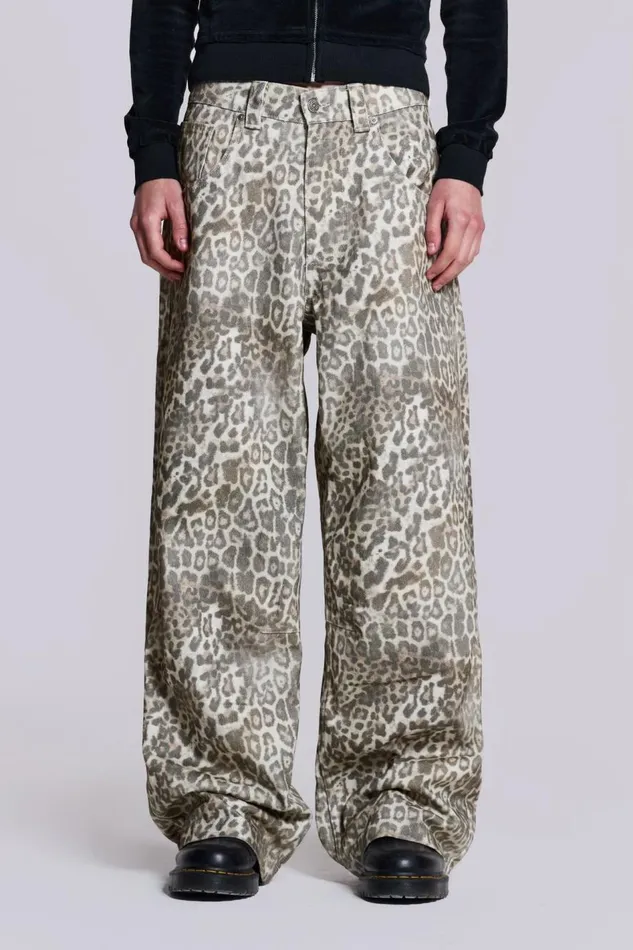 Jaded London Leopard Fade Colossus Jean Men Colossus Jeans