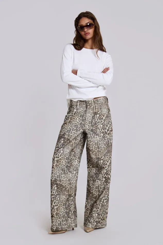 Jaded London Leopard Fade Colossus Jeans Women Jeans