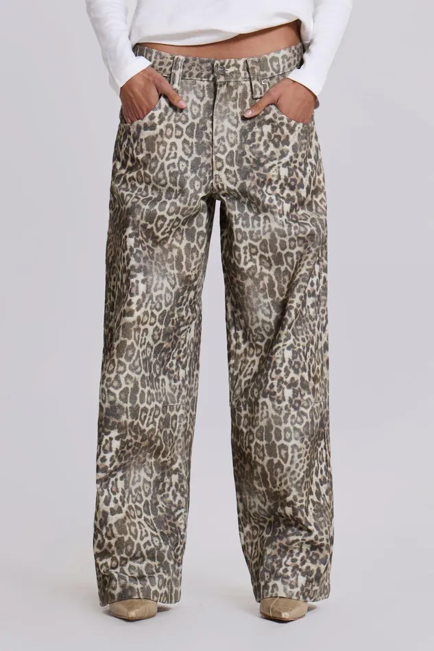Jaded London Leopard Fade Colossus Jeans Women Jeans