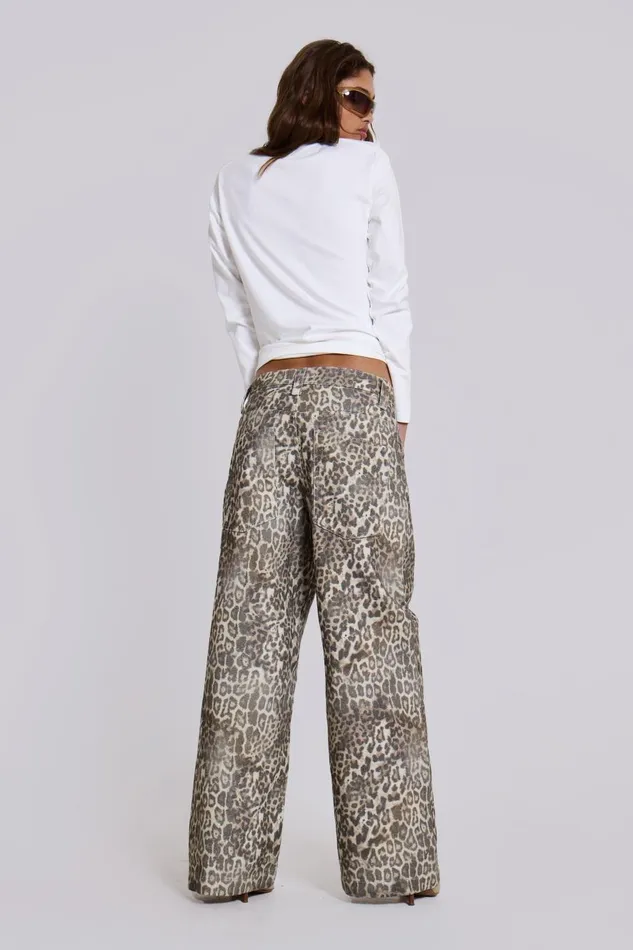 Jaded London Leopard Fade Colossus Jeans Women Jeans