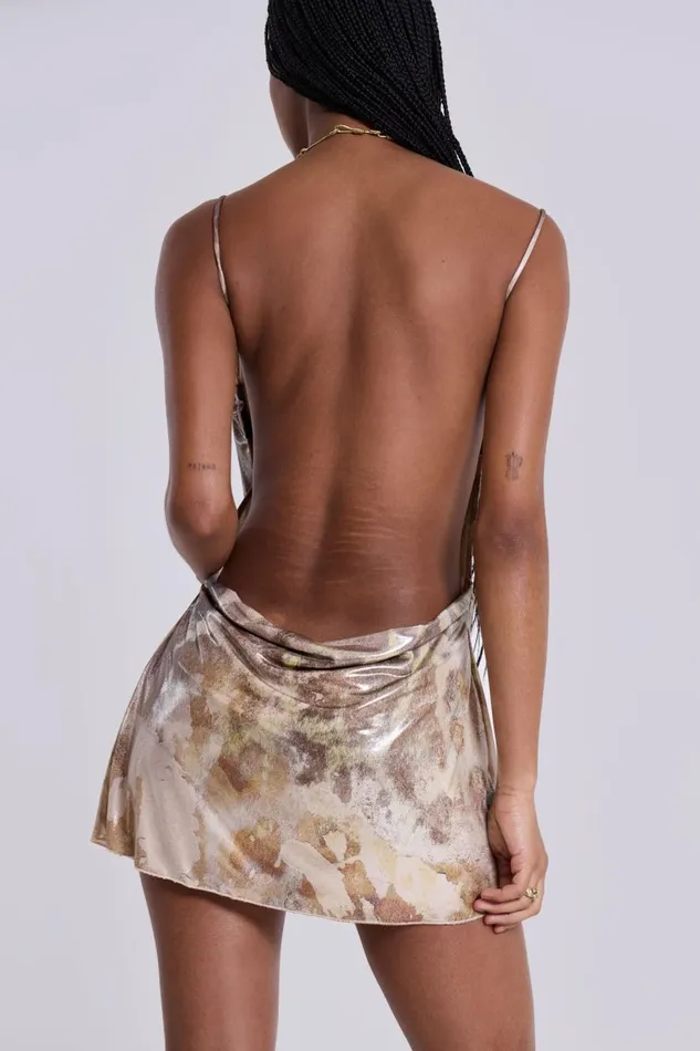 Jaded London Leopard Metallic Mirage Mini Dress Women Mini Dresses