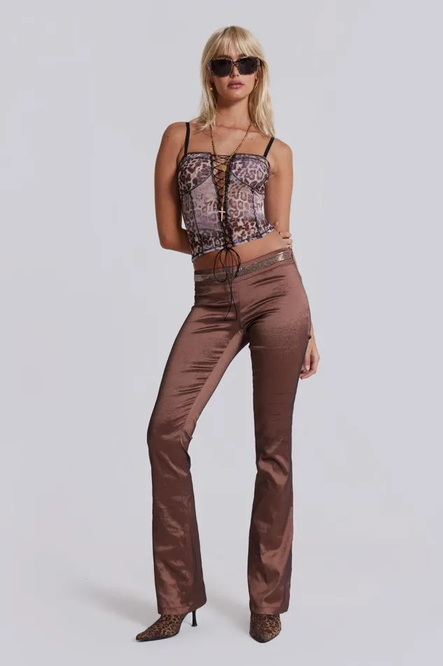 Jaded London Leopard Print Lace Up Corset Top Women Corsets