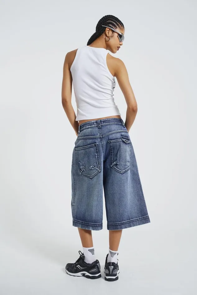 Jaded London Light Blue Colossus Jorts Women Jeans