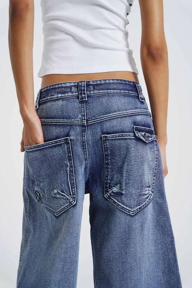 Jaded London Light Blue Colossus Jorts Women Jeans