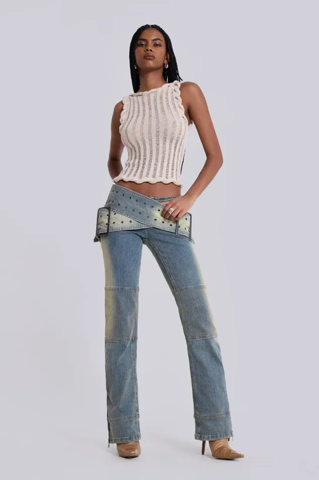 Jaded London Light Blue Denim Assassin Slim Leg Jeans Women Jeans