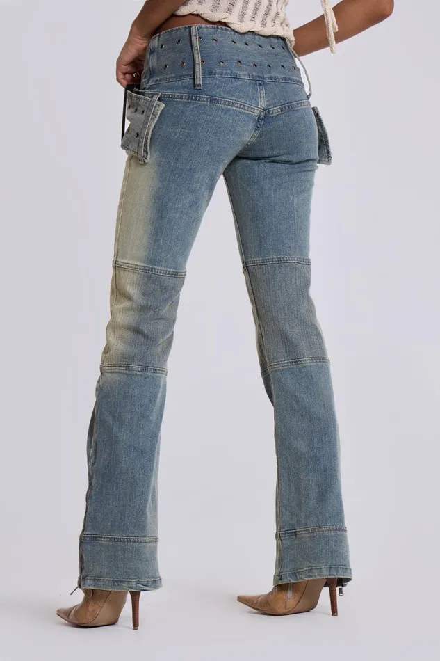 Jaded London Light Blue Denim Assassin Slim Leg Jeans Women Jeans