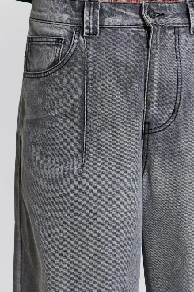 Jaded London Light Grey Washed Razor Jeans Men Baggy Jeans