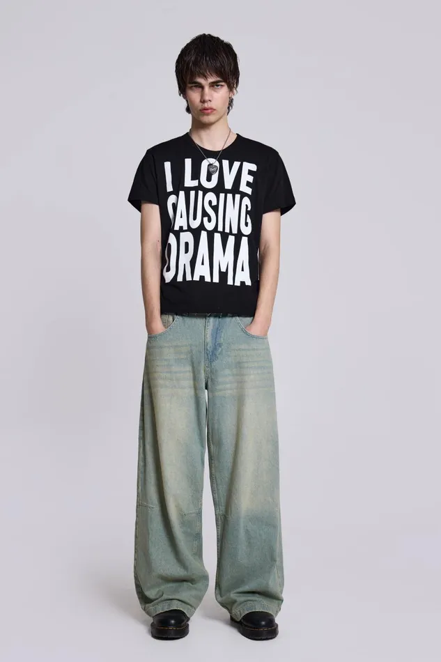 Jaded London Light Wash Colossus Jeans Men Baggy Jeans