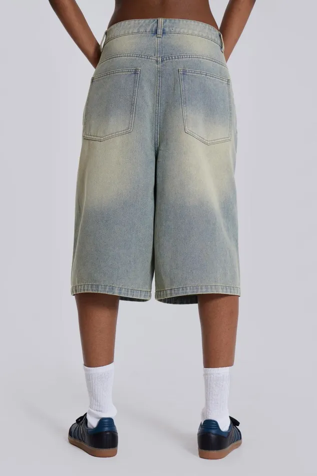 Jaded London Light Wash Jumbo Jorts Women Jeans