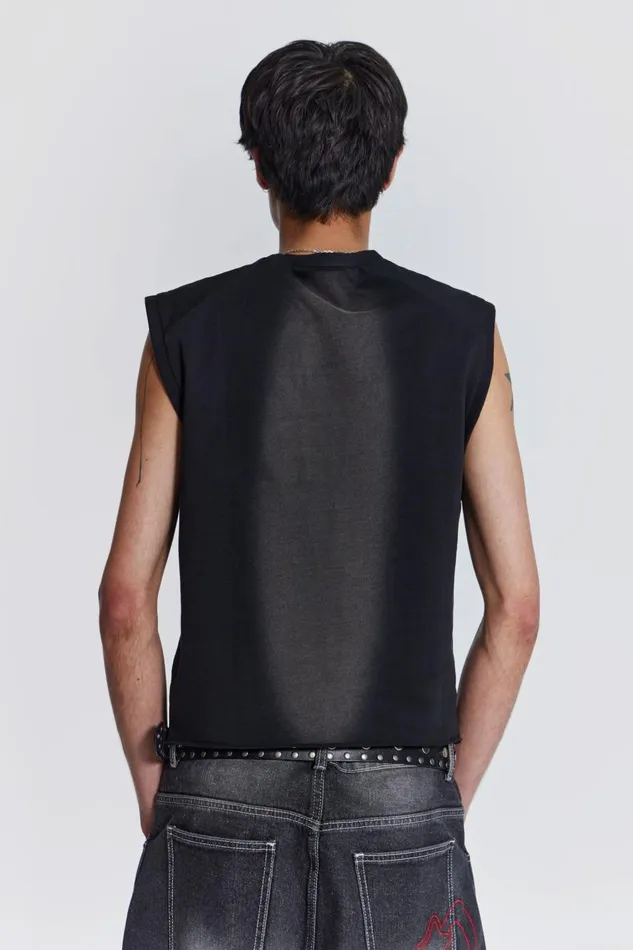 Jaded London Loopback Tank With Inserted Zip Men TShirts and Vests