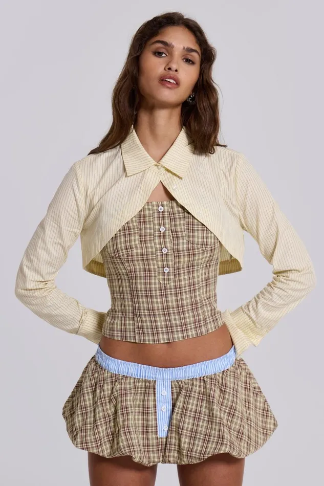 Jaded London Lulu Check Corset Top Women CoOrds