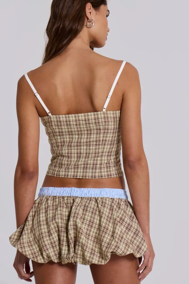 Jaded London Lulu Check Corset Top Women CoOrds