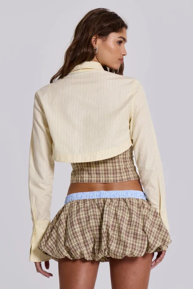 Jaded London Lulu Shrug Stripe Shirt Women Crop Tops