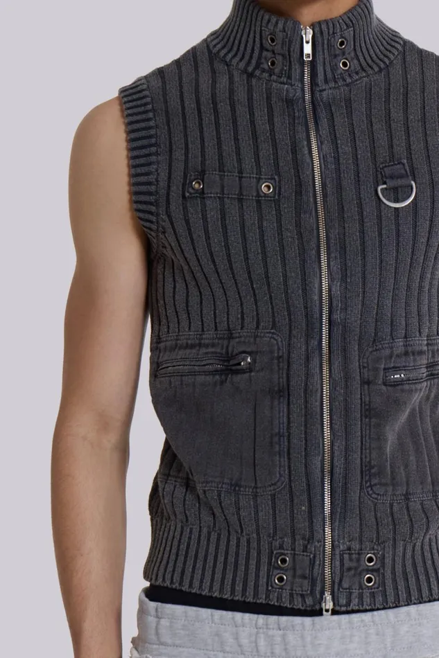 Jaded London Machina Knit Vest Men Knitwear