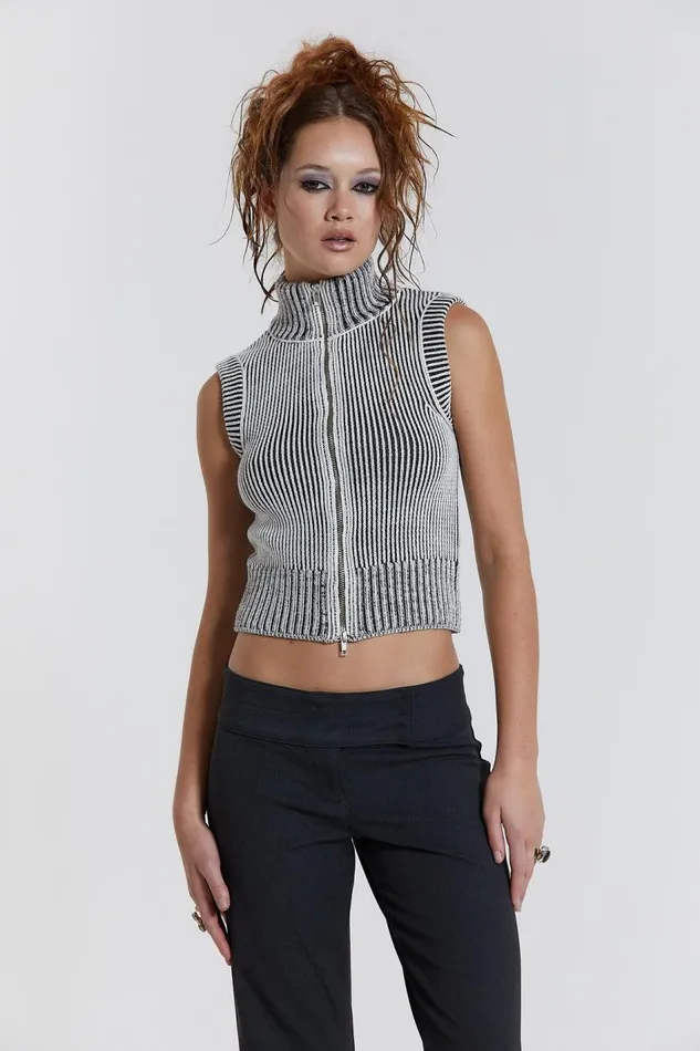 Jaded London Maddox Sleeveless Knitted Top Women Knitwear