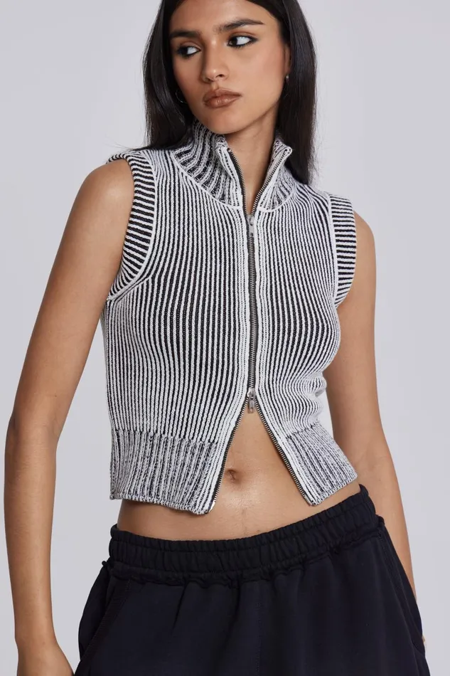 Jaded London Maddox Sleeveless Knitted Top Women Knitwear
