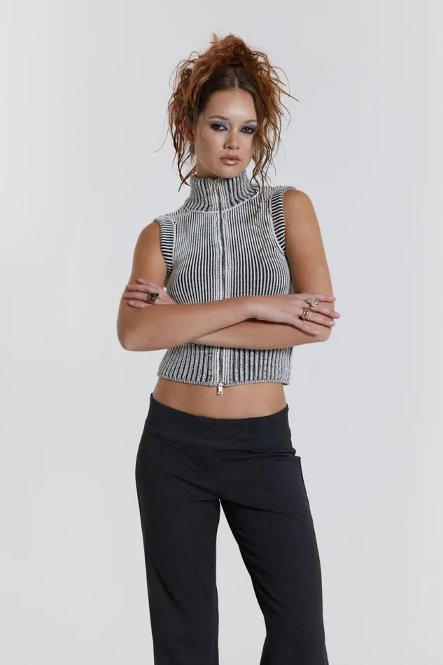 Jaded London Maddox Sleeveless Knitted Top Women Knitwear