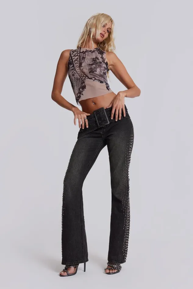 Jaded London Mesh Illusion Tank Top Women Crop Tops