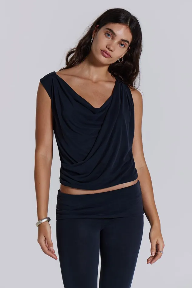 Jaded London Mira Soft Touch Drape Top Women CoOrds