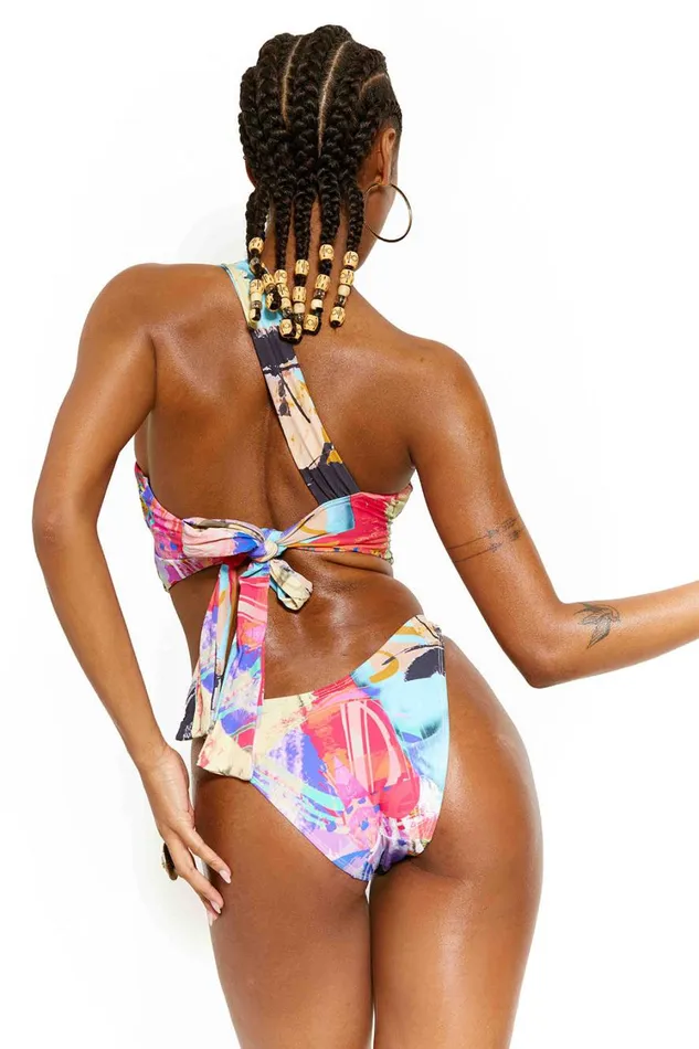 Jaded London Mix Statue Print V Front High Leg Bikini Bottoms Women Bikini Bottoms