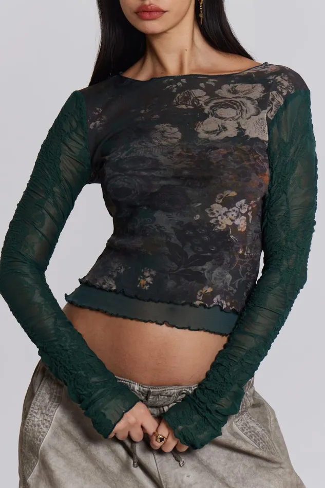 Jaded London Mixa Long Sleeve Floral Top Women Long Sleeve Tops