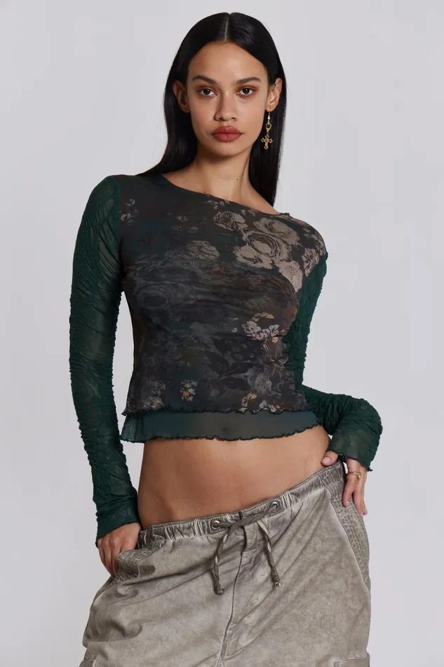 Jaded London Mixa Long Sleeve Floral Top Women Long Sleeve Tops